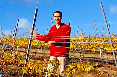 Arnaud Weyrich winemaker in autumnal   Chardonnay vineyard of Roederer Estate   Philo Mendocino Co California