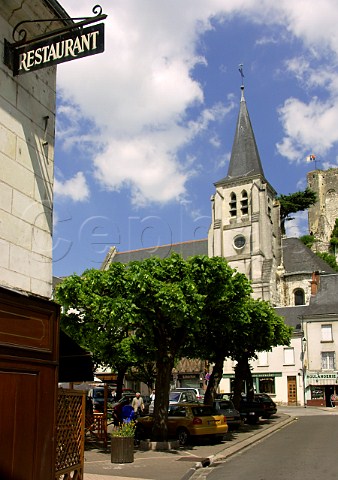 Church and market square Montrichard   LoireetCher France  Touraine