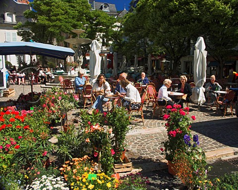 Openair caf in the market square Chinon   IndreetLoire France  Touraine