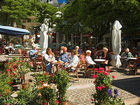 Openair caf in the market square Chinon   IndreetLoire France  Touraine