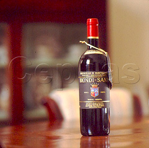 Bottle of Biondi Santi Brunello di Montalcino wine   Montalcino Tuscany Italy Montalcino