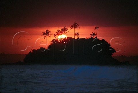 Sunrise over island Matara Sri Lanka