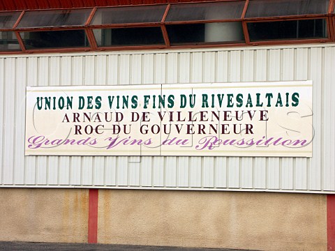 Sign outside Les Vignobles du Rivesaltais  Rivesaltes PyrnesOrientales France   Ctes du RoussillonVillages  Muscat de Rivesaltes