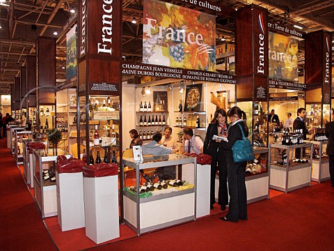 One of many France stands at the London   International Wine  Spirits Fair 2005