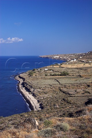 Coastline near Pori in the northeast of Santorini   Cyclades Islands Greece