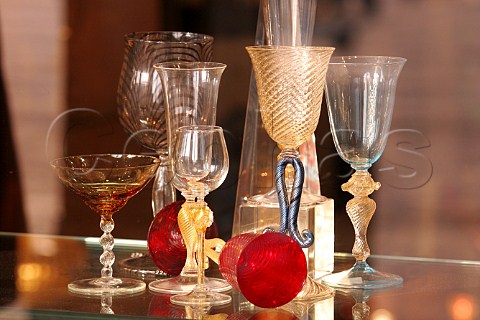 Glassware display in shop on St Marks Square   venice Italy