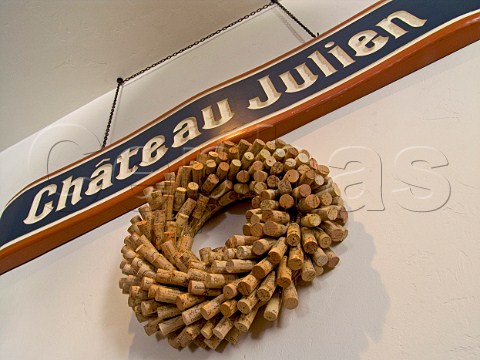 Arrangement of corks over entrance to the tasting   room of Chteau Julien winery Carmel Valley   Monterey Co California