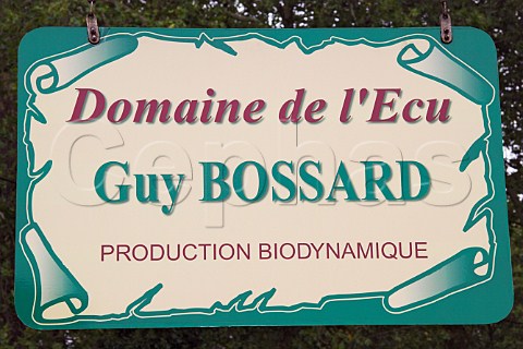 Sign for Domaine de lEcu of Guy Bossard near Le   Landreau LoireAtlantique France  Muscadet de   SvreetMaine