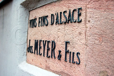 Exterior sign on facade of Josmeyer Wintzenheim   Alsace HautRhin France