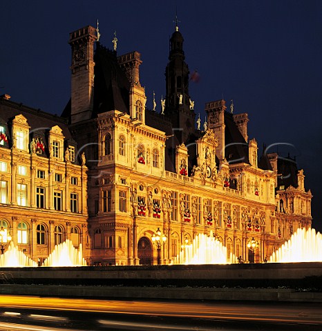 City Hall at night Paris France