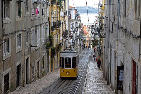 Funicular railway Bairro Alto Lisbon Portugal