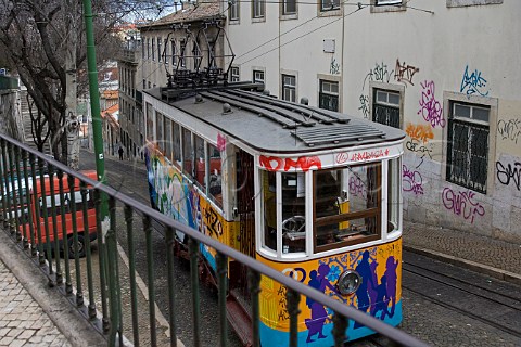 Funicular railway Bairro Alto Lisbon Portugal