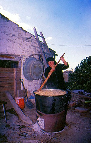 Making Resi a traditional wedding   dish  Arsos Cyprus