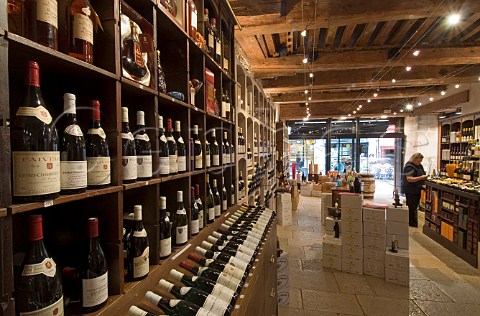 Bottles on display in JeanLuc Aegerter wine shop   Rue Carnot Beaune Cte dOr France