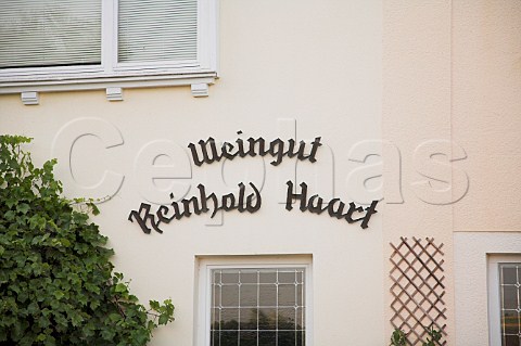 Sign outside Weingut Reinhold Haart Piesport   Germany  Mosel