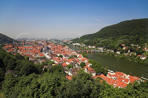 The old town of Heidelberg and Neckar River   BadenWrttemberg Germany