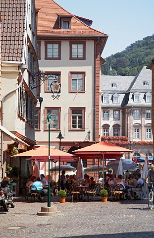 Terrace caf in Fischmarkt Heidelberg   BadenWrttemberg Germany