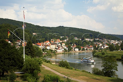 Neckar River at Neckarsteinach Hessen Germany