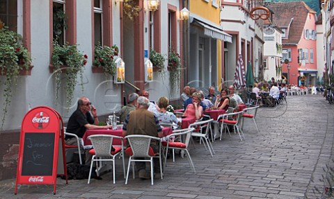 Terrace restaurants in Hirschhorn Neckar Valley   Hessen Germany