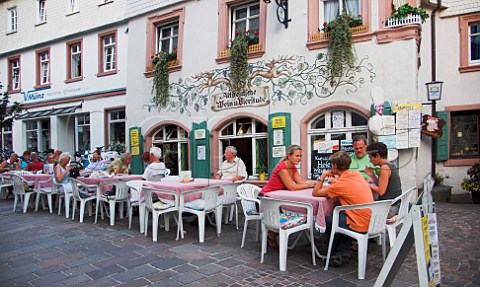 Terrace restaurants in Hirschhorn Neckar Valley   Hessen Germany