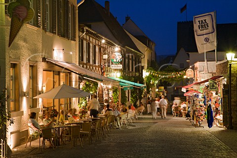 Restaurants and tourist souvenir shops in   Oberstrasse Rdesheim Rheingau Germany
