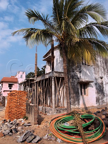 Building work on house Chennai Madras India