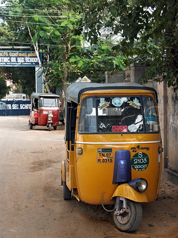 Autos outside Nellai Nadar Secondary School Chennai   Madras India