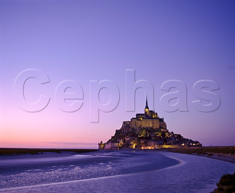 le MontStMichel built on the island of Mont   Tombe the 10th century Benedictine abbey is now a   national monument Manche France Basse Normandie
