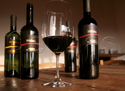 Bottles of De Conciliis Naima wine  Prignano Campania Italy