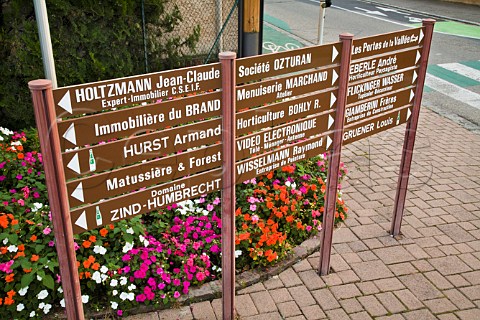 Direction signs to wineries in Turckheim HautRhin   France  Alsace