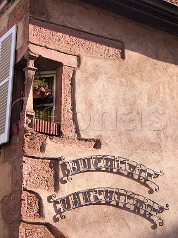 Small window above a Boucherie Ribeauvill   HautRhin France  Alsace