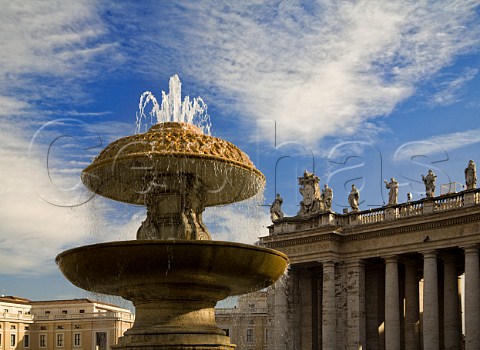 Fountain in St Peters Square Vatican Rome