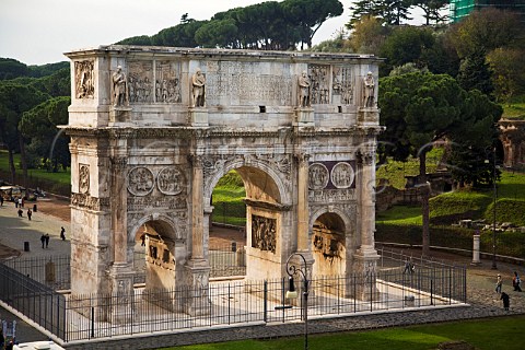 Arch of Constantine facing the Colosseum Rome Italy