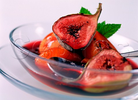 A bowl of figs in syrup