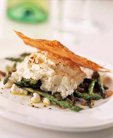 Grilled asparagus and goats cheese