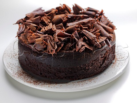 Chocolate sponge cake with chocolate swirls