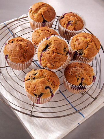 Muffins on a cooling rack