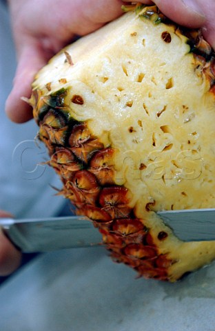 Preparing a pineapple