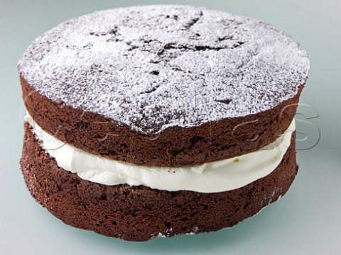 Chocolate cream filled sponge cake