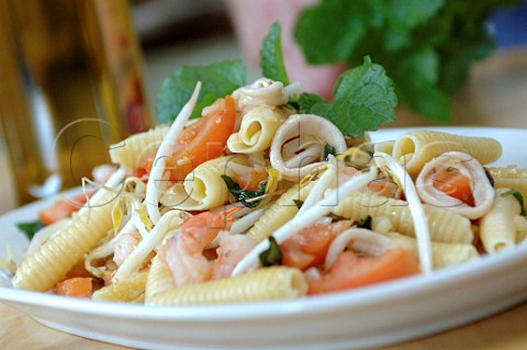 Seafood and pasta salad