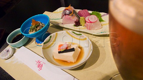 Japanese sashimi table setting