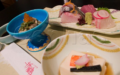 Japanese sashimi table setting