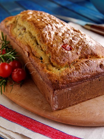 Tomato and herb flavoured loaf of bread
