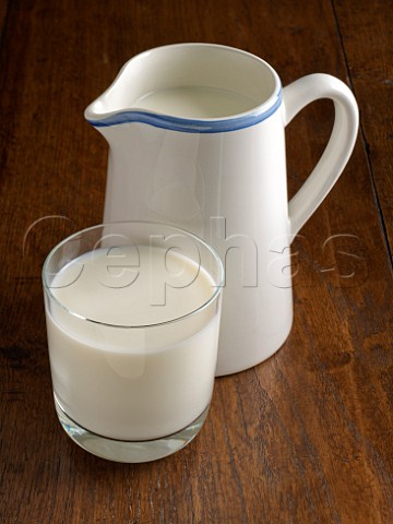 Glass of milk with jug