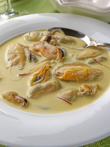 Bowl of Scottish mussel soup
