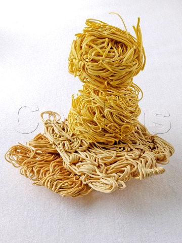 Pile of egg noodles