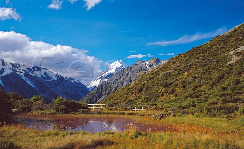 Red Tarns and the view to Mount Cook Mount Cook  Aoraki National Park South Island New Zealand
