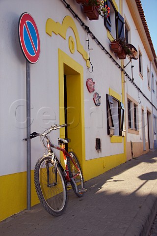 Bicycle outside Casa Amarela hotel Vila Nova de Milfontes Odemira Portugal