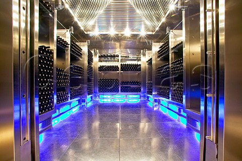 Cellar of Capannelle Winery holding 8000 bottles in 60 individual areas for use by restaurateurs and hoteliers Gaiole in Chianti Tuscany Italy Chianti Classico