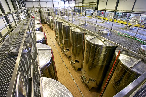 Steel fermentation tanks at Domaine Skouras Argos Greece Nemea